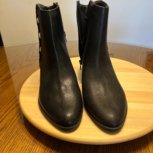 Black Textured Ankle Boots - Picture 2 of 5